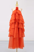 Sibley Halterneck Tiered Ruffle Maxi Dress | Dress In Beauty