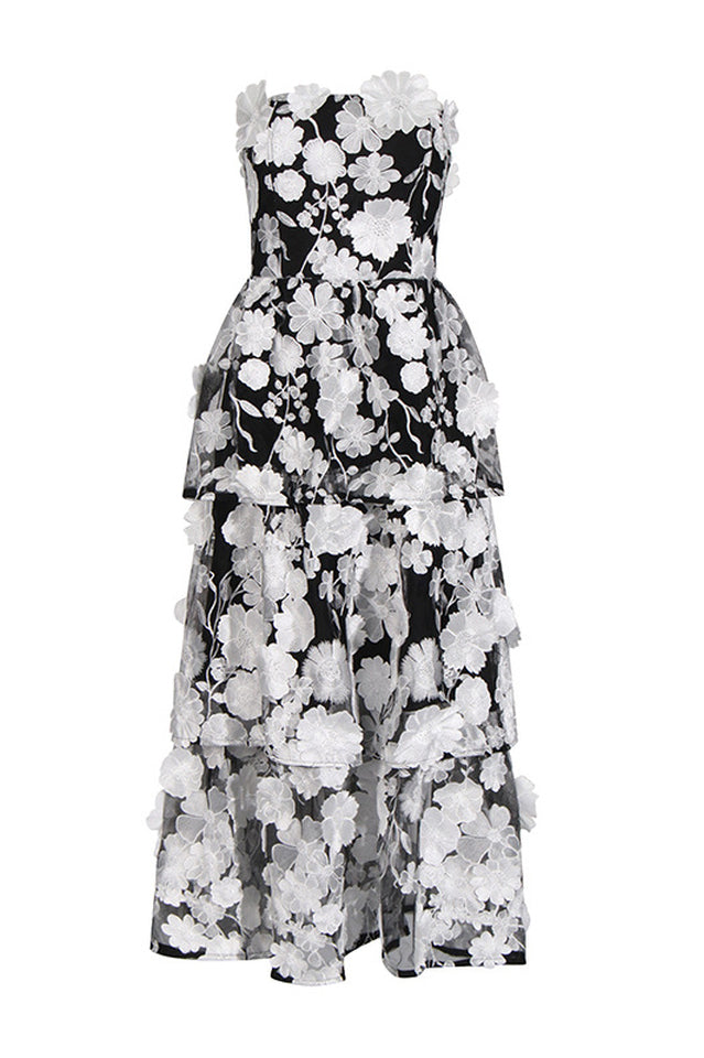 Selene Maxi Tiered 3D Dress | Dress In Beauty