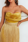 Yellow Ruffles Silk Tassel Trim Dress | Dress In Beauty