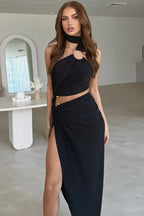 Asymmetrical Cut Out Maxi Dress - View 8 | WEUXS
