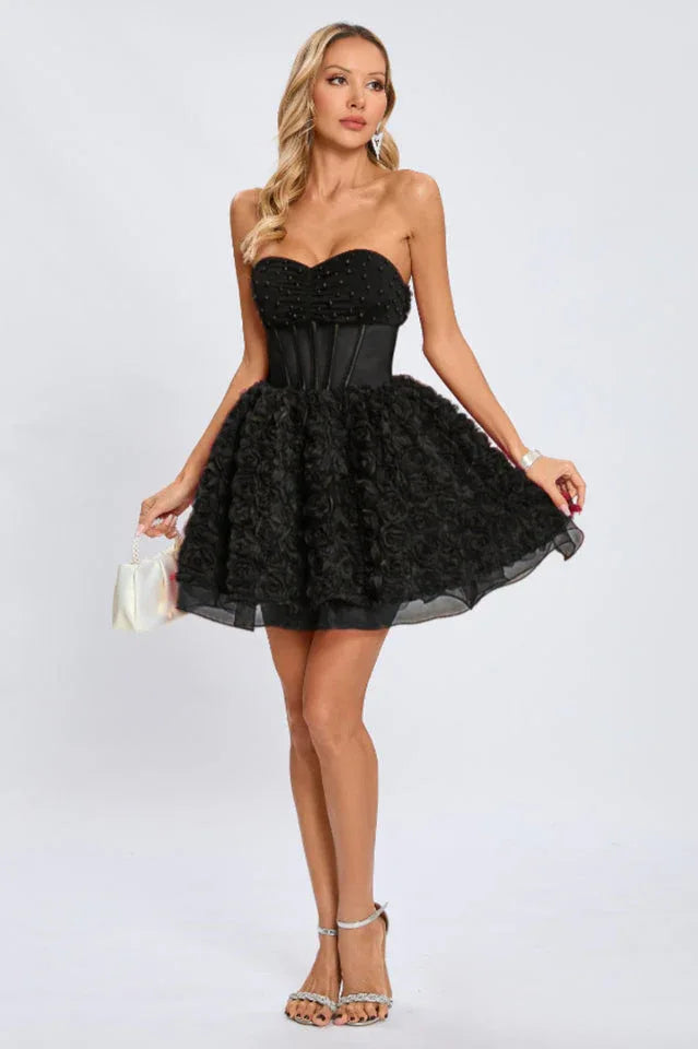 Floral A-Line Corset Dress - View 16 | WEUXS