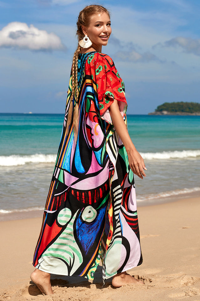 Tropical Pattern Kimono Blouse ( 29 Colors ) | Dress In Beauty