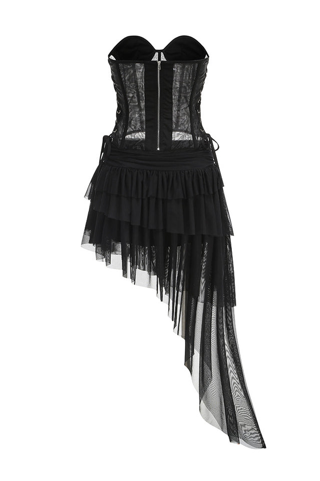 Corset Top & Irregular Mesh Skirt | Dress In Beauty