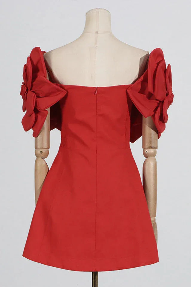 Off-shoulder floral mini dress - View 9 | WEUXS