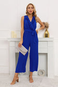 Calf Length Pleated Ruffled Jumpsuit | Dress In Beauty
