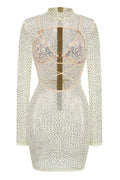 Long Sleeve Sequin Crystal Dress | Dress In Beauty