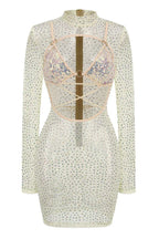 Long sleeve embellished sheath dress - View 7 | WEUXS