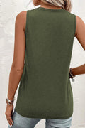 Buttoned Deep V Tank | Dress In Beauty