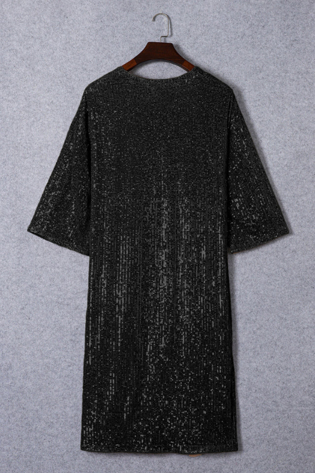 Sequin Open Front Duster Cardigan | Dress In Beauty