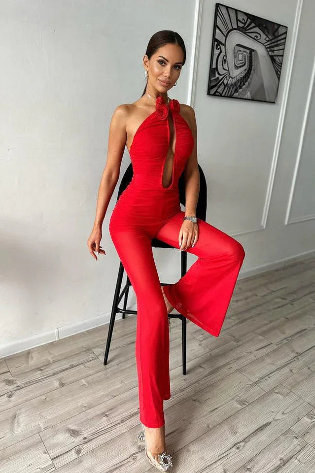 Vissarion 3D Flower Pleat Jumpsuit - WEUXS