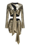 Radiance Metallic Tie Knot Top + Skirt Set | Dress In Beauty