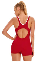 Women's One-Piece Swimsuit with Tie-Dye Accents - View 8 | WEUXS