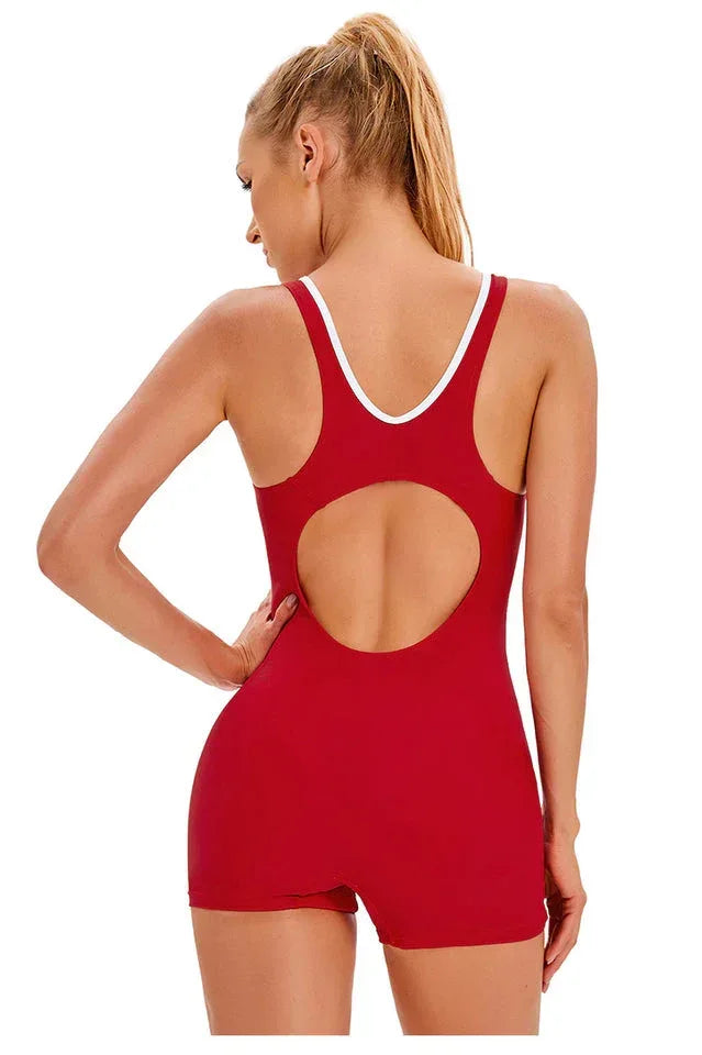 Women's One-Piece Swimsuit with Tie-Dye Accents - View 8 | WEUXS