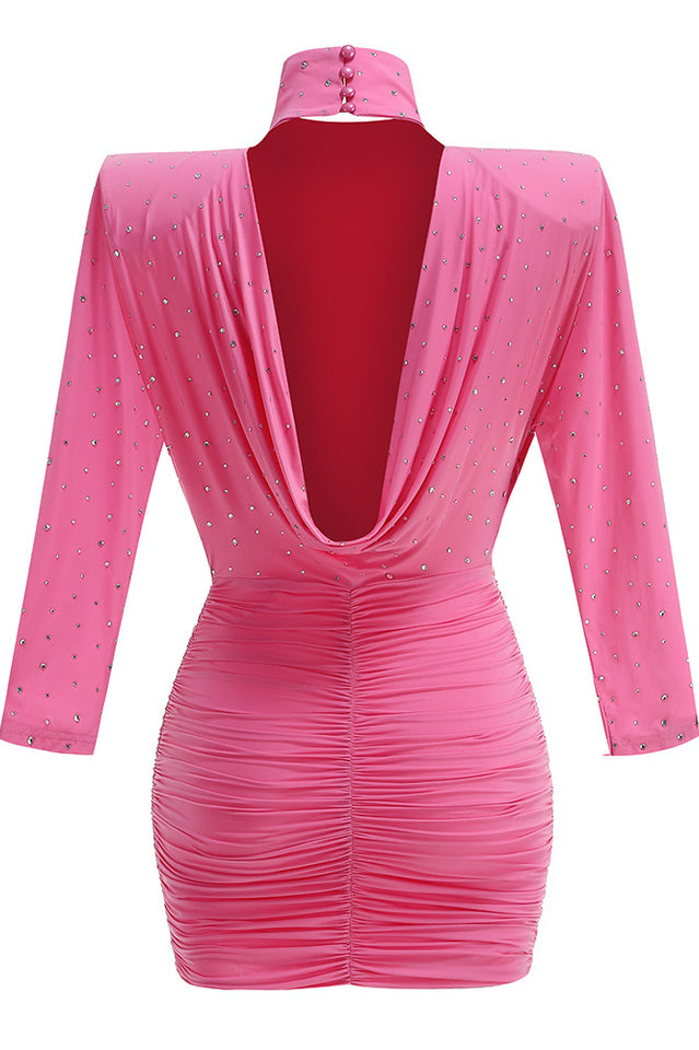 Turtle Crystal Embellished Draped Mini Dress | Dress In Beauty