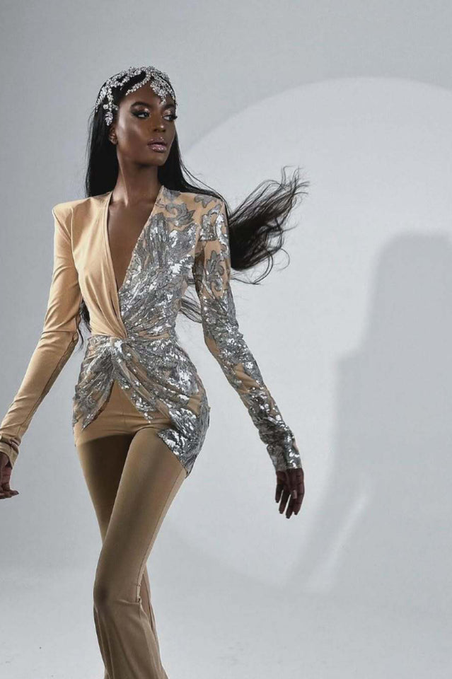 Long Sleeve Sequin Jumpsuit | Dress In Beauty