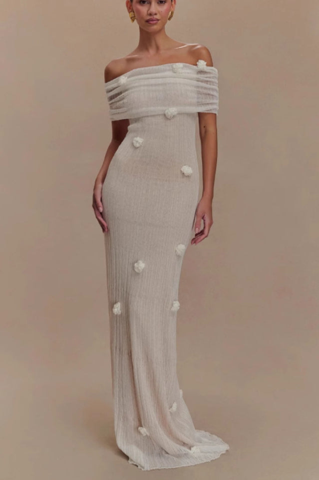 Brooke Off Shoulder Flower Knit Dress | Dress In Beauty