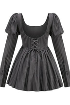 Puff Sleeve Crystal Corset Mini Dress - View 8 | WEUXS