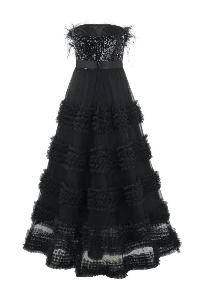 Feather ball gown dress - View 8 | WEUXS
