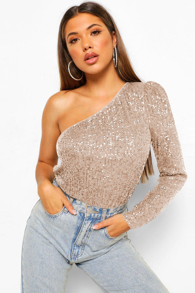 Mikah One Shoulder Long Sleeve Top | Dress In Beauty