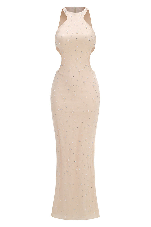 Pearl Crystal Side Cut Out Maxi Dress | Dress In Beauty