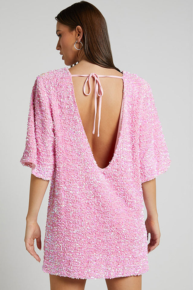 Velour Sequins Mini Dress | Dress In Beauty