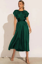 A-Line Satin Bridesmaid Dress - View 6 | WEUXS