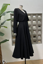 Women's Cropped Jacket Midi Dress Set - View 14 | WEUXS