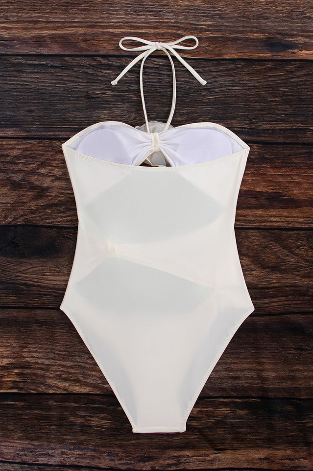 Flower Decoration One Piece Swimsuit | Dress In Beauty