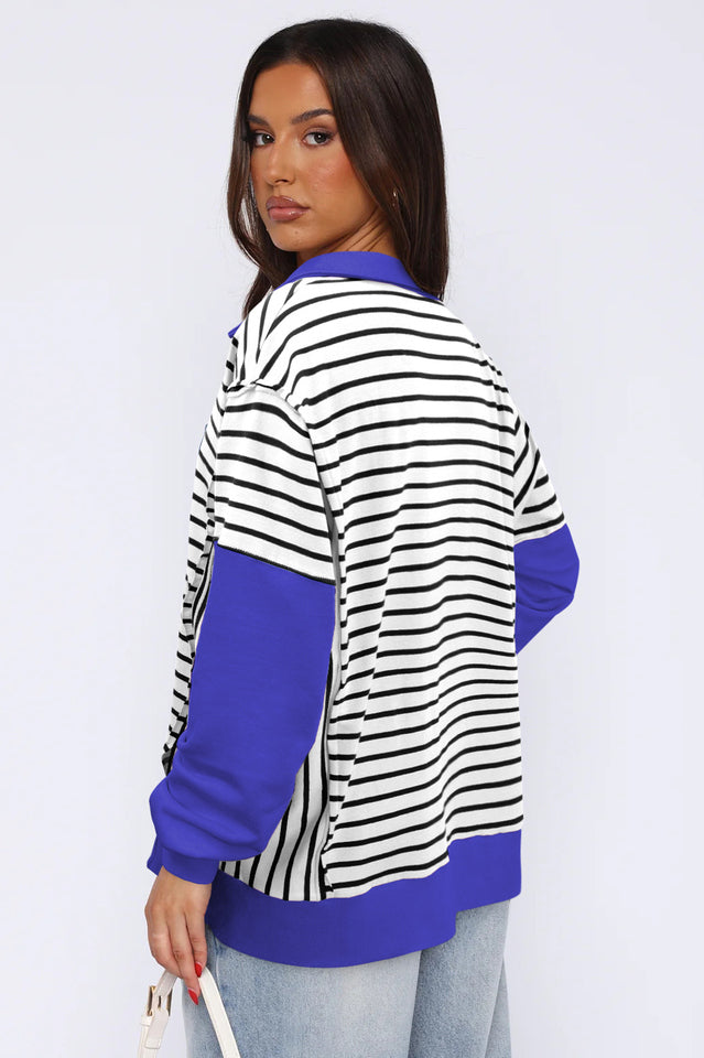 Striped Patchwork Sweatshirt | Dress In Beauty