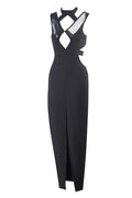 Simone Black Bandage Long Dress | Dress In Beauty