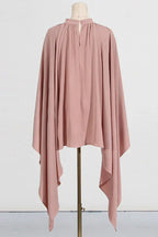 Wide leg pants set with draped cape sleeves and halter neckline - View 7 | WEUXS