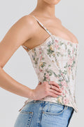 Floral Ribbon Print Corset Top | Dress In Beauty