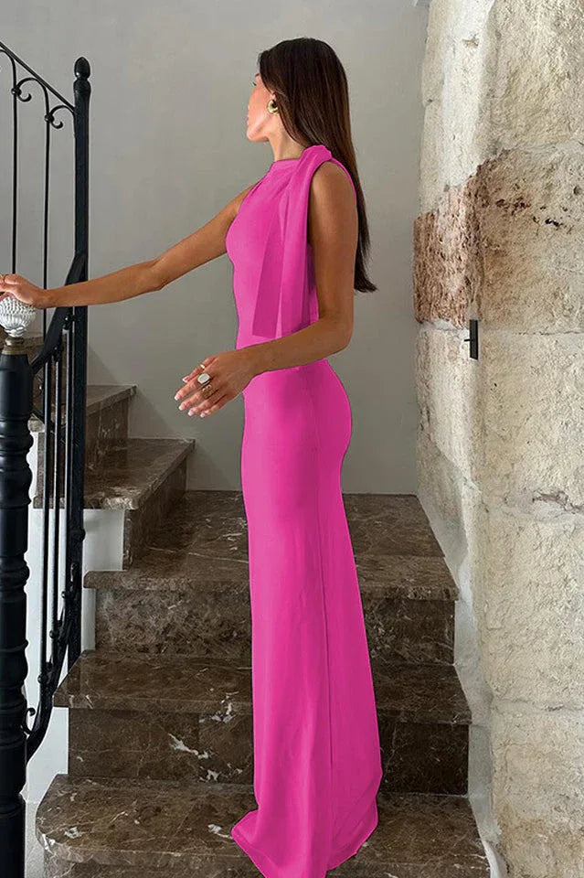 Asymmetrical Neckline Maxi Dress - View 13 | WEUXS