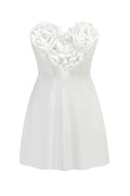 Ecru Sweetheart Neckline Detailed Mini Dress | Dress In Beauty