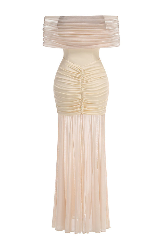 Caspian Slinky And Mesh Maxi Dress | Dress In Beauty