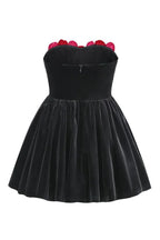Floral Velvet Off Shoulder Mini Dress - View 10 | WEUXS