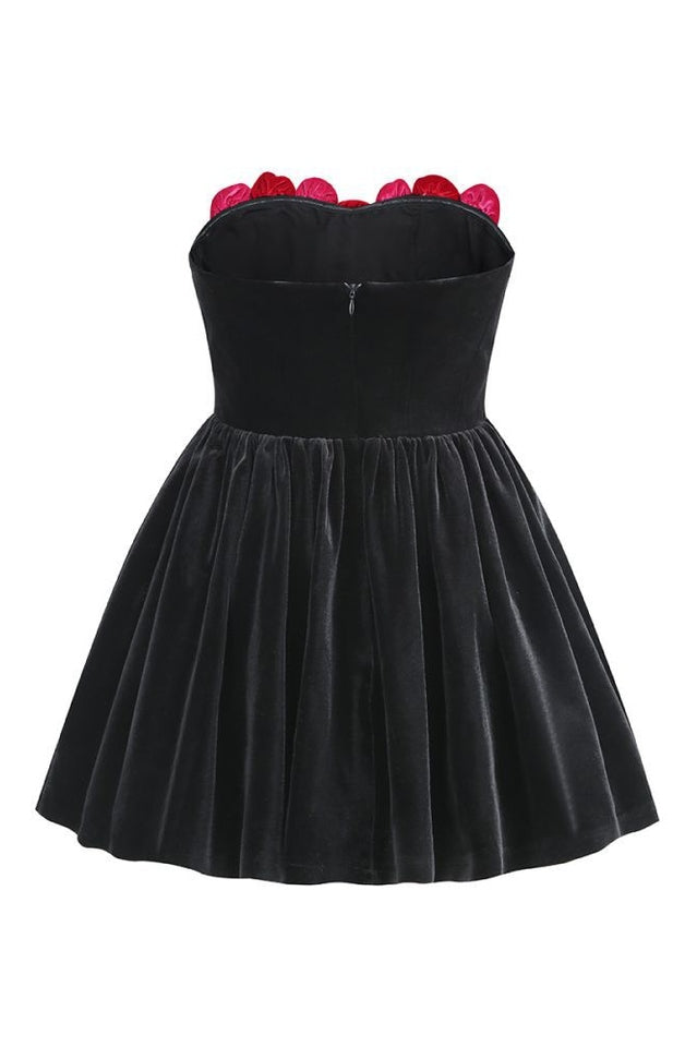 Macrouli Floral Velvet Off Shoulder Mini Dress | Dress In Beauty