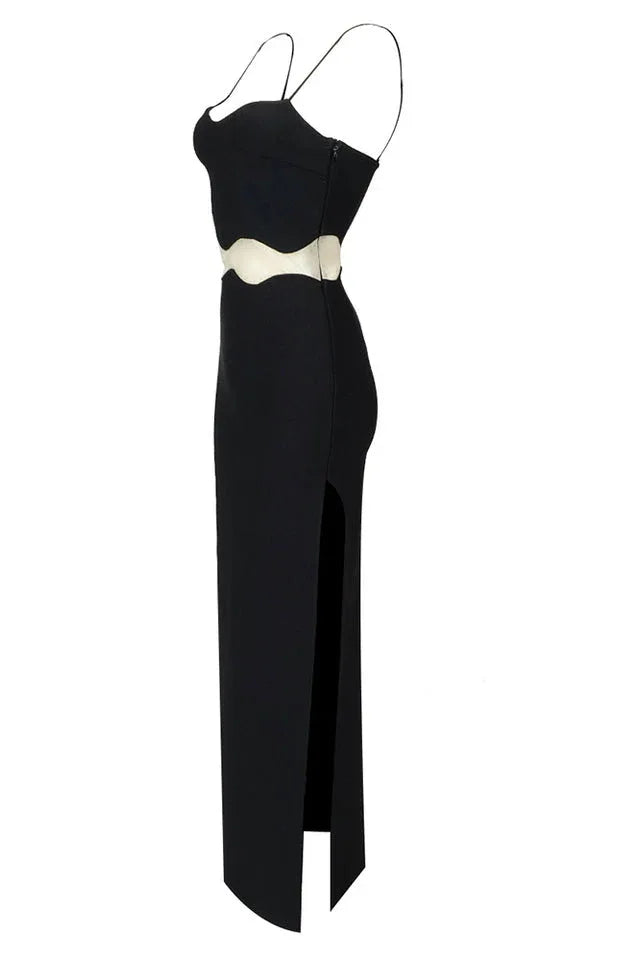 Jennifer Black Bandage Slip Maxi Dress - View 8 | WEUXS