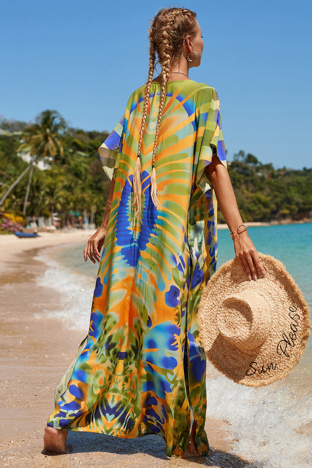 Tropical Pattern Kimono Blouse ( 29 Colors ) | Dress In Beauty