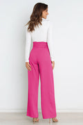 High Waist Belted Straight Leg Pants | Dress In Beauty