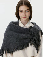 Soft Wool Blend Triangle Scarf - View 7 | WEUXS