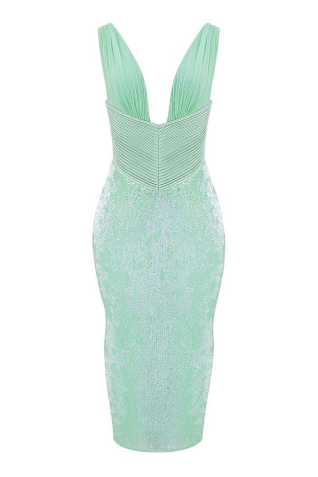 Thala Seafoam Sequin Corset Midi Dress | Dress In Beauty