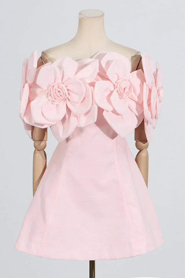 Off-shoulder floral mini dress - View 11 | WEUXS