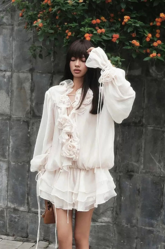 Olive Puff Sleeve Tiered Mini Dress | Dress In Beauty