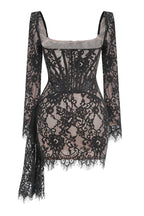 Lace Square Neck Mini Dress - View 8 | WEUXS