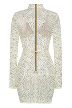 Long sleeve embellished sheath dress - View 8 | WEUXS