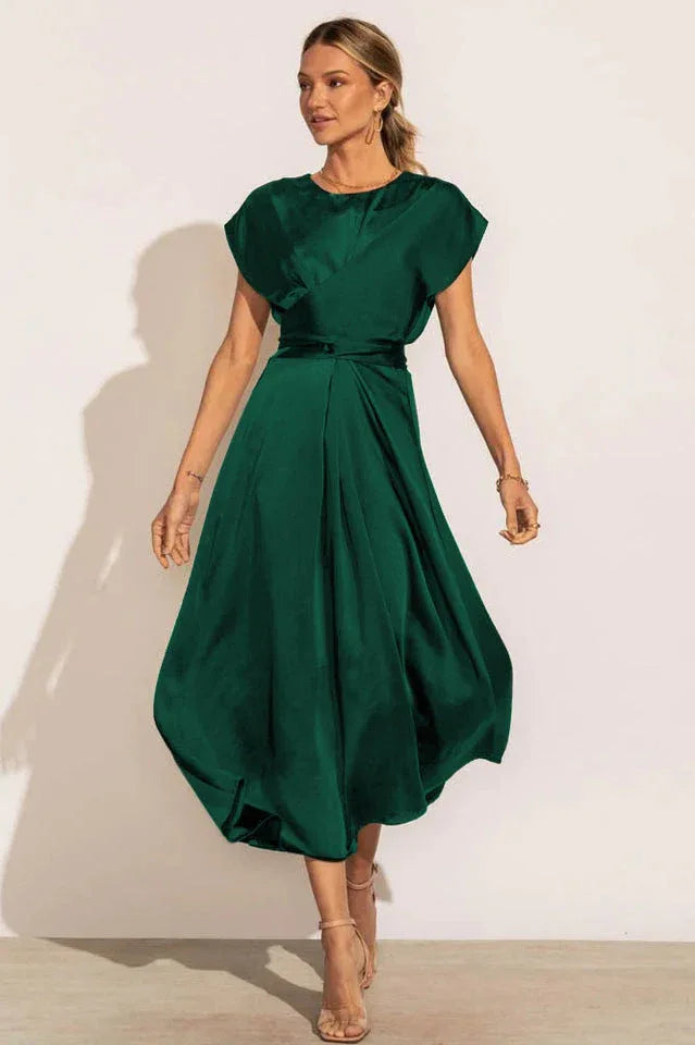 A-Line Satin Bridesmaid Dress - View 7 | WEUXS