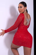 Sequin Long Sleeve Mini Dress | Dress In Beauty