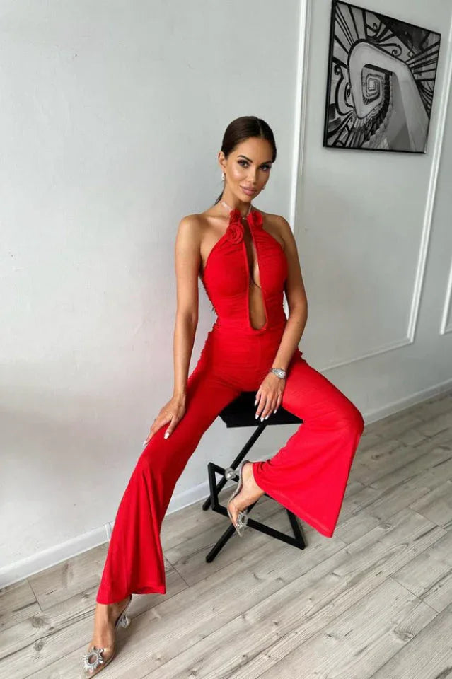 Vissarion 3D Flower Pleat Jumpsuit - WEUXS