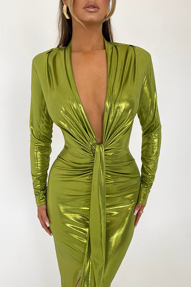 Juliette Metallic Tie Front Dress | Dress In Beauty